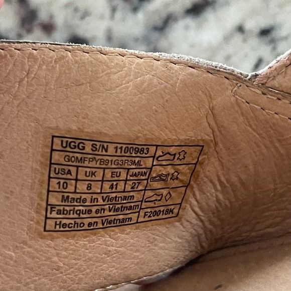 UGG Kari Metallic Sandals Women 10 Silver Platform Wedge Cork 1100983 Boho Chic - Picture 9 of 10